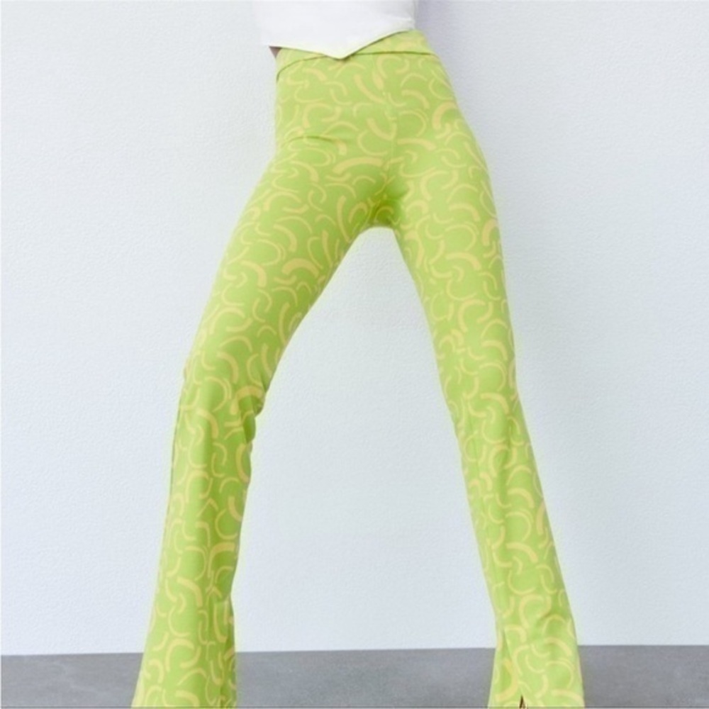 Zara NWT jacquard pull on pants SIZE EXTRA SMALL - Picture 1 of 9